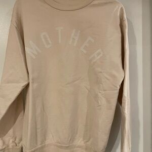 MOTHER Arch Logo Sweatshirt in Pale Beige